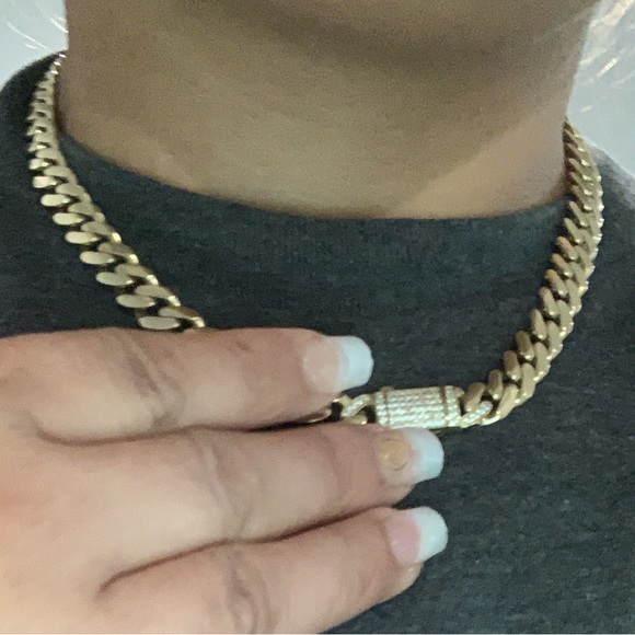 10k CADENA MÓNACO TOTALMENTE ORO 10k 7mm DE 18” - Picture 3 of 7